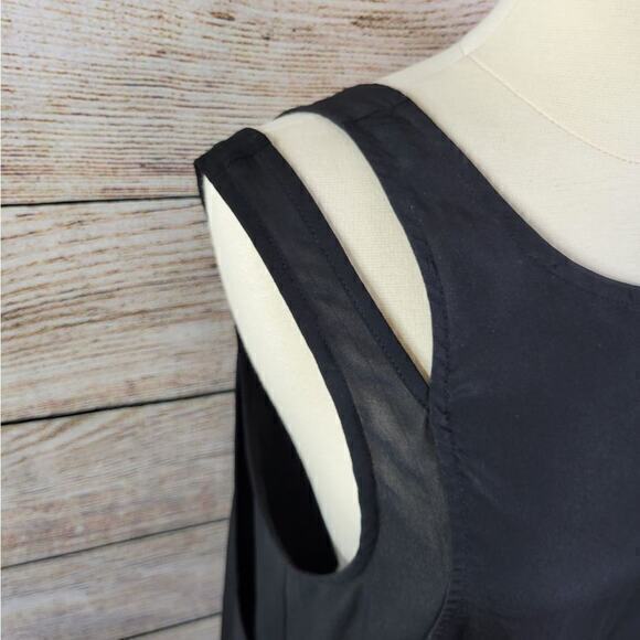 A. OK Black Cutout Mini Shift Dress Size S Sleeveless Round Neck Double Straps - Picture 6 of 9